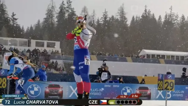Sestřih sprintu biatlonistek MS v Lenzerheide