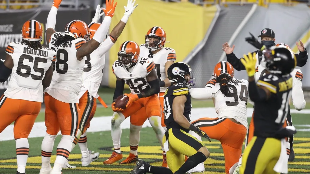 Radost hráčů Clevelandu Browns