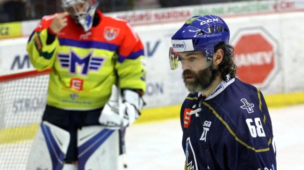 Jaromír Jágr v utkání proti Českým Budějovicím
