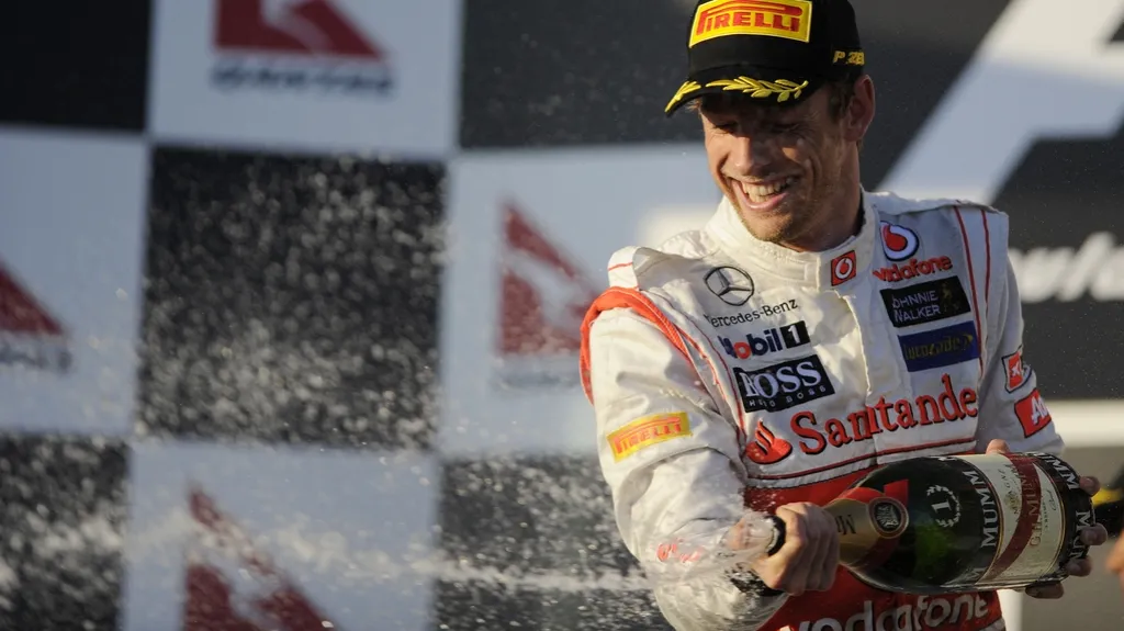 Jenson Button slaví vítězství