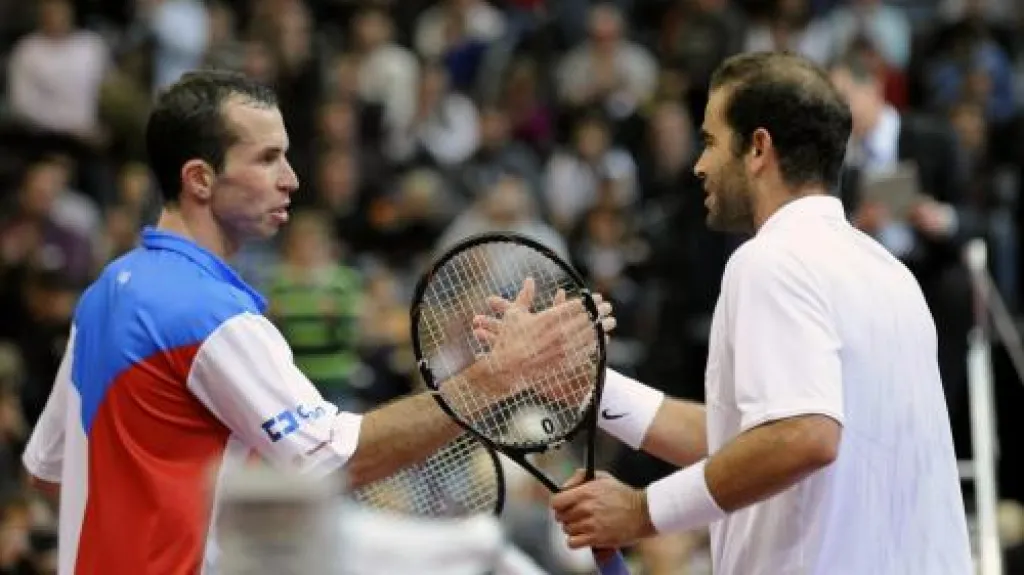 Tenisté Radek Štěpánek a Pete Sampras