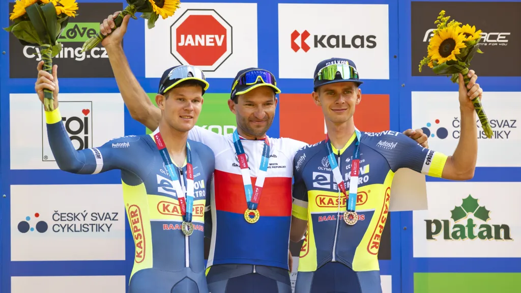 Tři nejlepší z mistrovské časovky: Kukrle, Bárta, Otruba