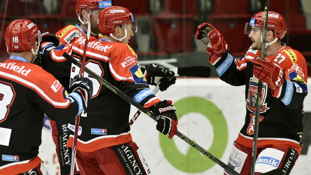 Slavící hokejisté Hradce Králové