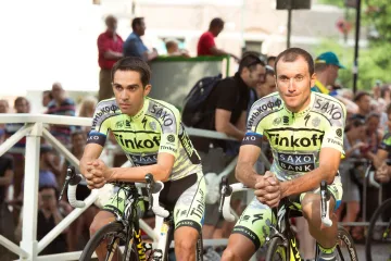 Ivan Basso (vpravo) a Alberto Contador