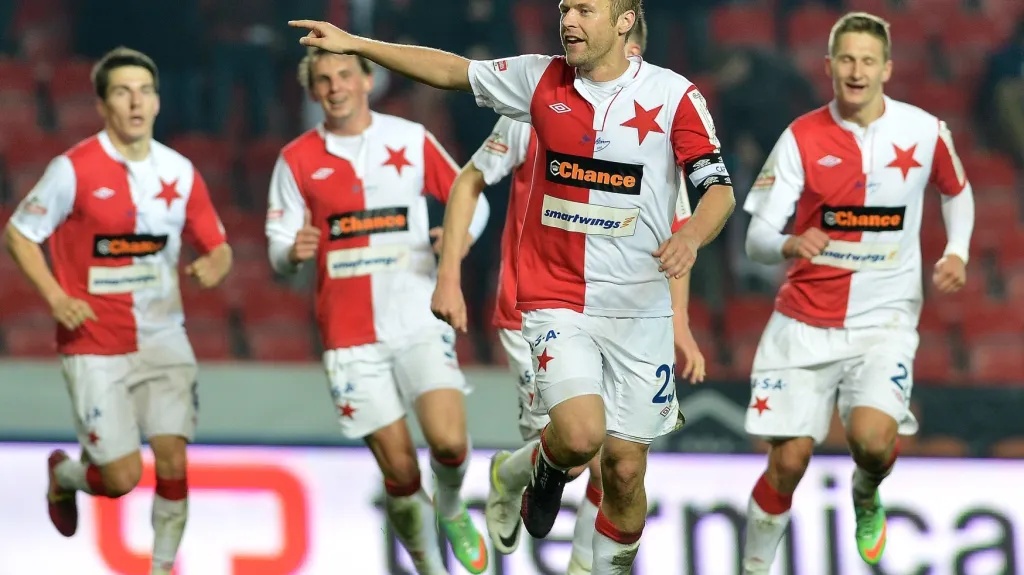 Slavící fotbalisté Slavie