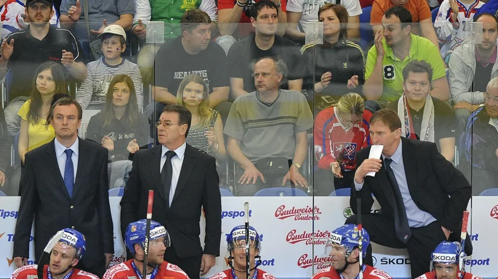 Střídačka českého hokejového týmu