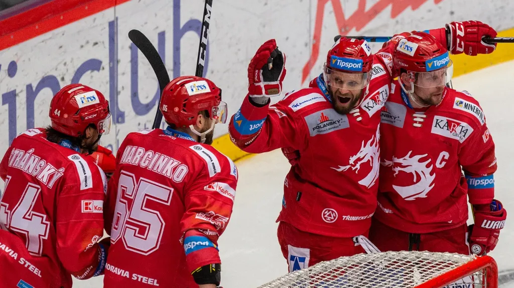 Radost hokejistů Třince