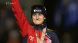 Medailový ceremoniál po zlatém závodu M. Sáblíkové na 5 000 m