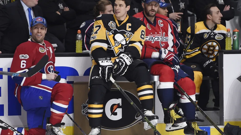 Shea Weber, Sidney Crosby a Alexandr Ovečkin na All Star Game