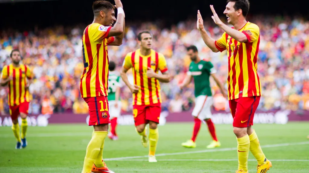 Neymar a Messi v dresu Barcelony