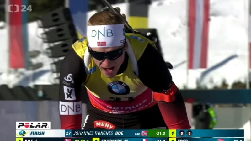 Bö vyhrál podesáté v sezoně, ve sprintu bodovali tři Češi