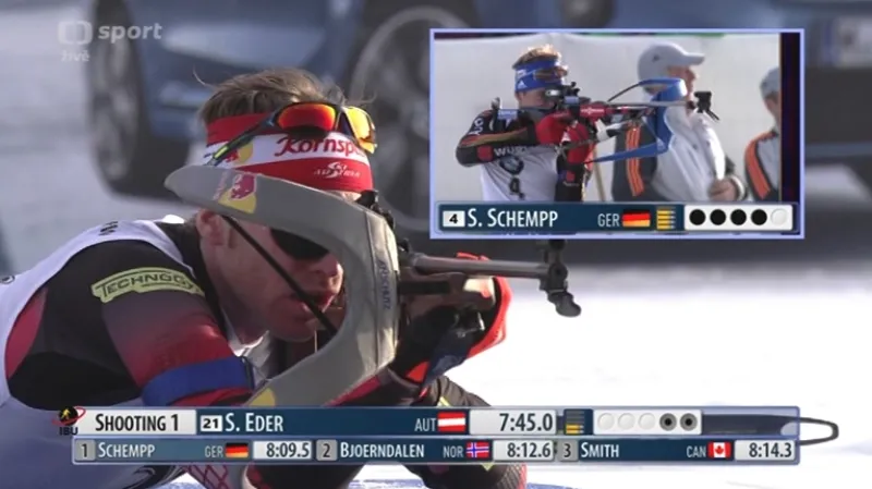 Sestřih sprintu biatlonistů v Hochfilzenu