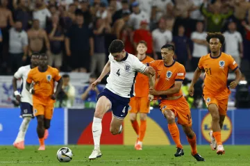 Angličan Declan Rice v akci v utkání proti Nizozemsku