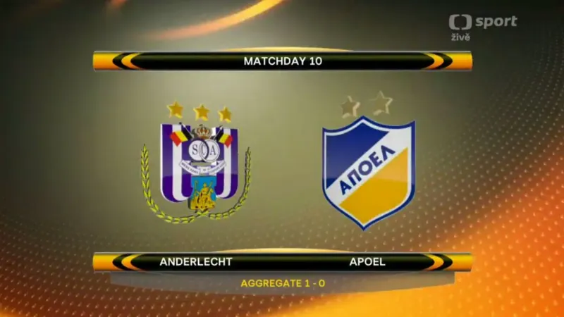 Sestřih utkání Anderlecht - APOEL Nikósie