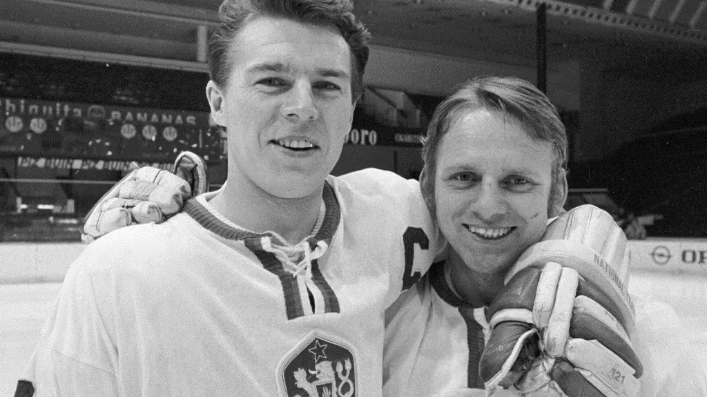 František Pospíšil a Oldřich Machač (vpravo) na MS v Praze 1972