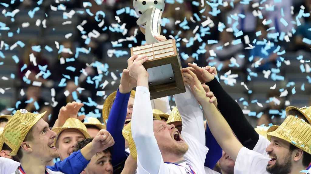 Slavící florbalisté Chodova