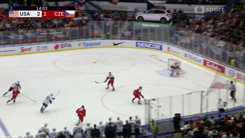 Gól v utkání USA – Česko: Drury – 3:2 (27. min.)