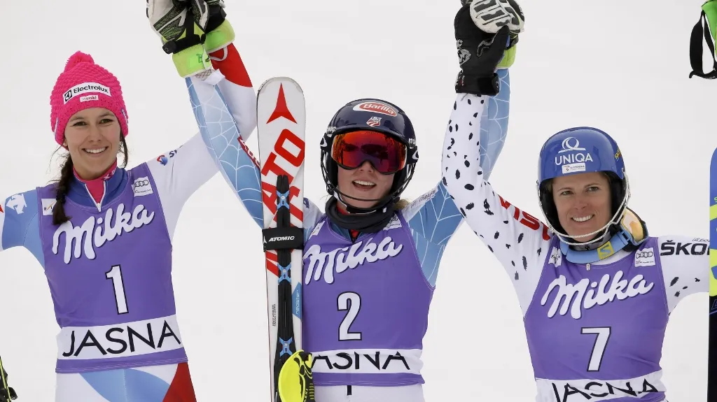 Trio vítězných slalomářek v Jasné