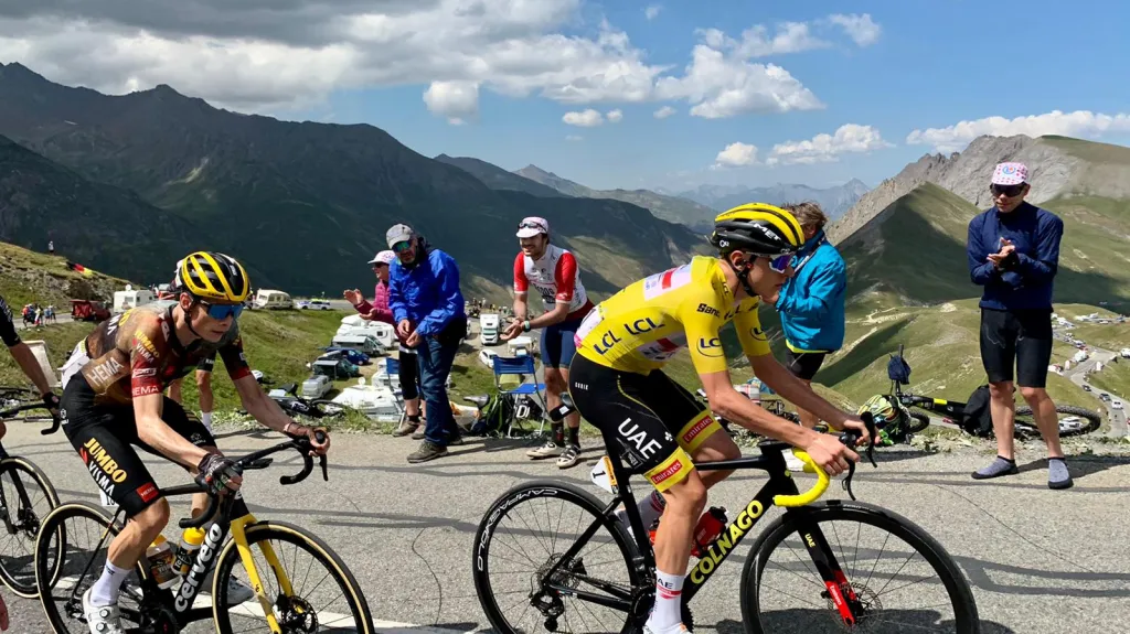 Jonas Vingegaard a Tadej Pogačar na Col du Galibier