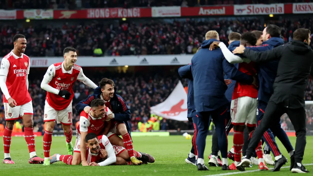 Radost fotbalistů Arsenalu