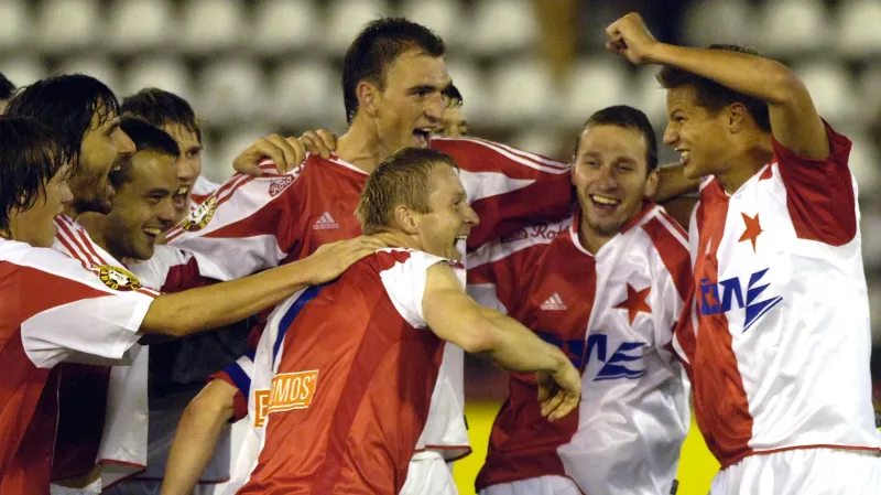 Slávistická radost z vítězství v derby v roce 2005