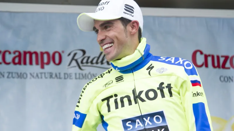 Alberto Contador na pódiu závodu Kolem Andalucie