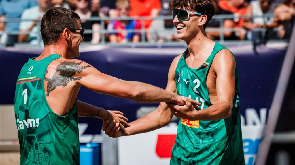 Radost lotyšského páru na ME v plážovém volejbale