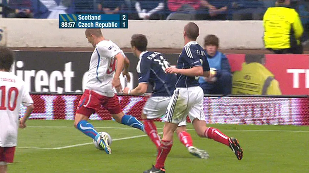 Rozhodující moment utkání Skotsko - Česko
