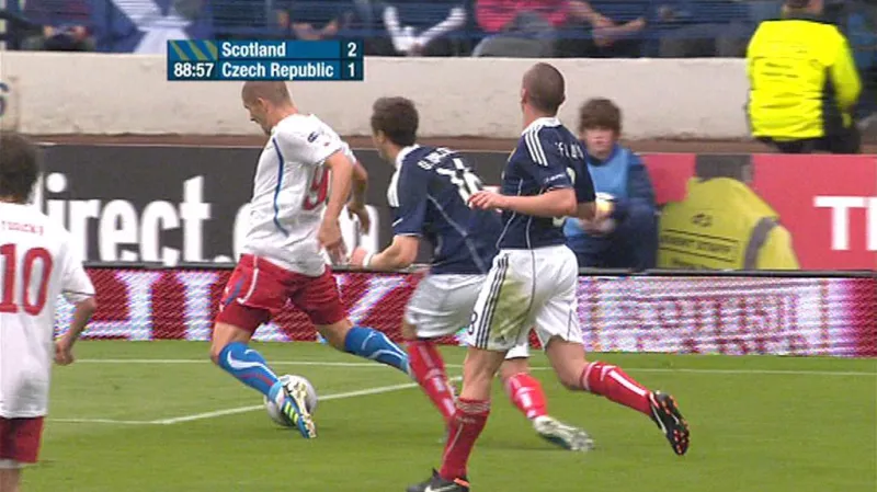 Rozhodující moment utkání Skotsko - Česko