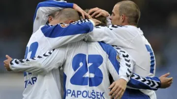 Radující se fotbalisté Liberce