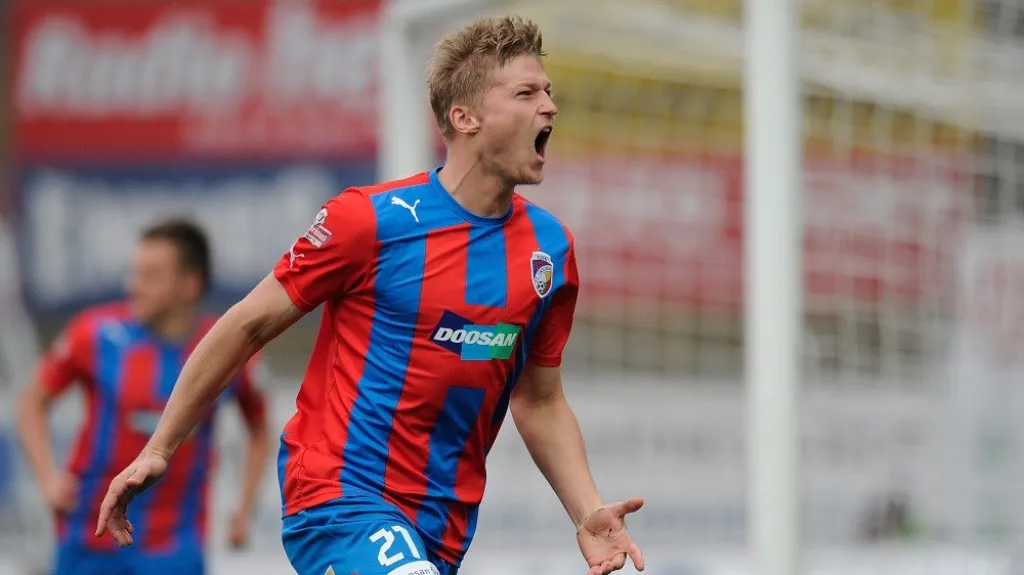 Václav Procházka a jeho radost po gólu