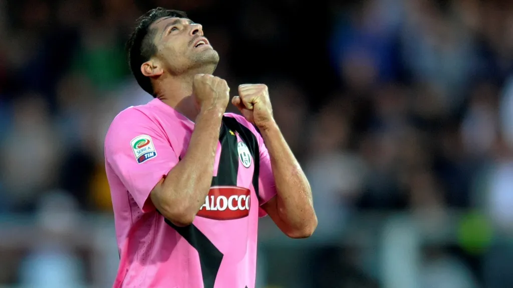 Střelec gólu Juventusu Marco Borriello 