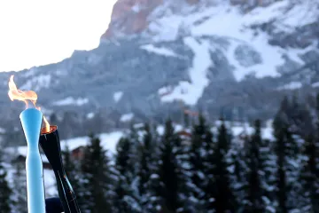Olympijská pochodeň dorazila do Cortiny d'Ampezzo