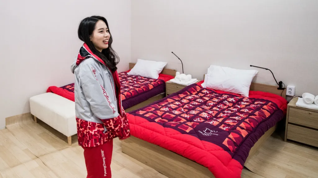 Pokoj v olympijské vesnici v Pchjongčchangu