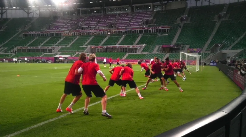 Večerní trénink české reprezentace