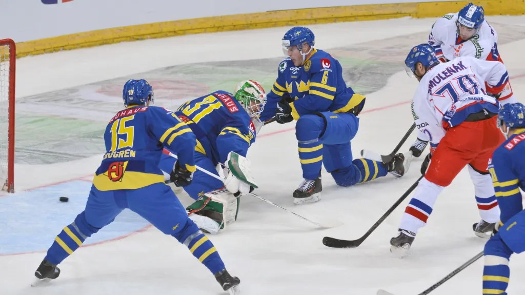 Radek Smoleňák v utkání se Švédskem