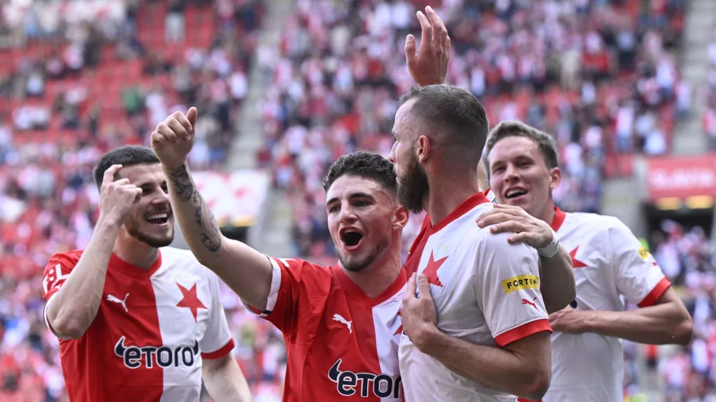 Radost fotbalistů Slavie