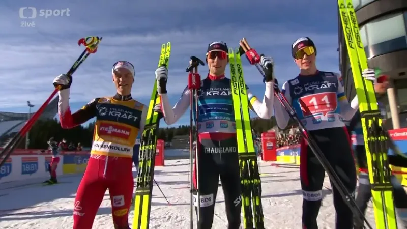 Závěr závodu v severské kombinaci v Oslu