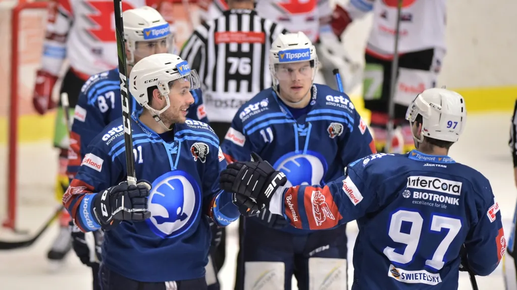 Radost hokejistů Plzně