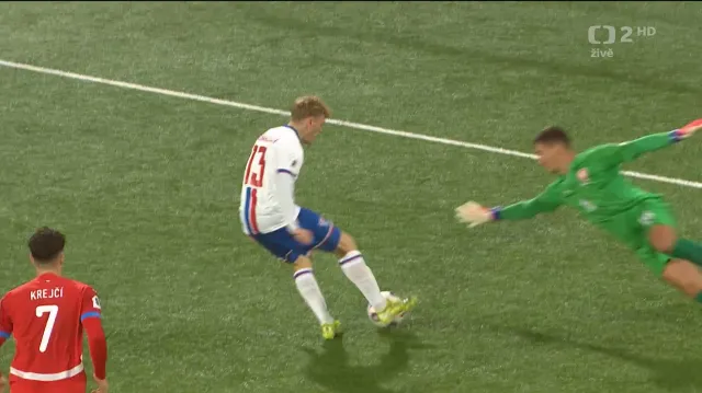 Gól v utkání Faerské ostrovy – Česko: 1:1 – Karabec (78. min.)