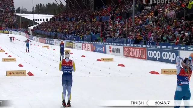 Závěr sprintu dvojic klasicky na MS s vítěznými Švédkami