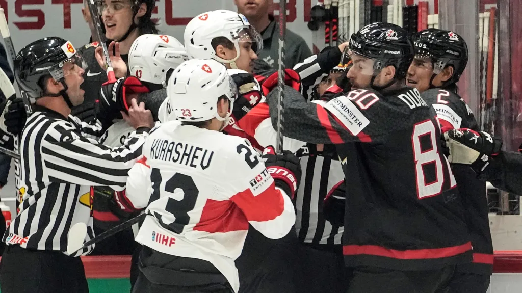 Potyčka v utkání Kanada – Švýcarsko