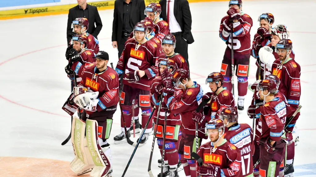 Zklamání hokejové Sparty po vyřazení v předkole play-off