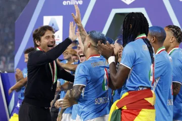 Antonio Conte s hráči Neapole