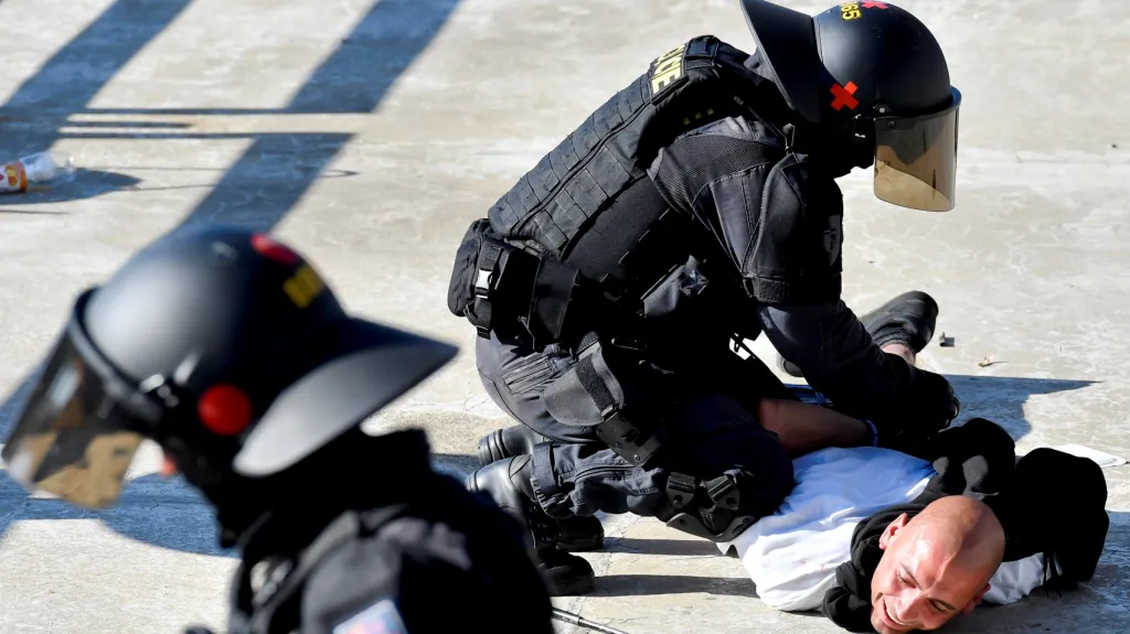 Fanoušek Baníku Ostrava zadržený policistou