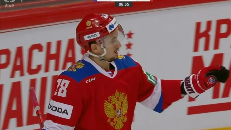 Gól v utkání Rusko – Česko: Kajumov – 1:0 (12. min.)