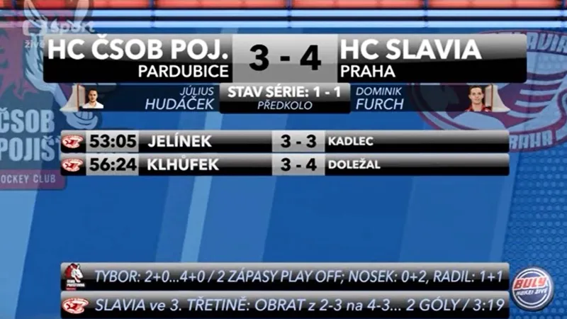 Sestřih 2. utkání předkola play-off Pardubice - Slavia