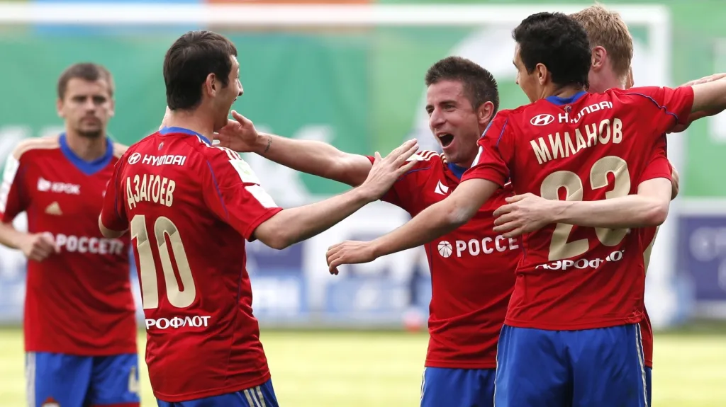 Slavící fotbalisté CSKA Moskva
