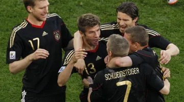 Šťastní němečtí fotbalisté