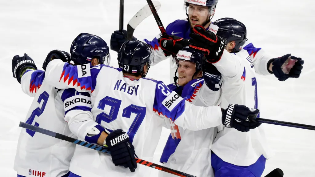 Radost hokejistů Slovenska